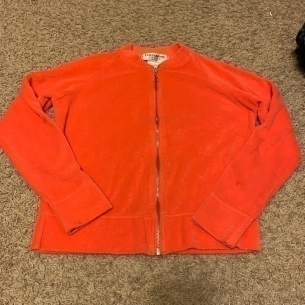 Benard Sport Petite coral terry cloth zip up coat